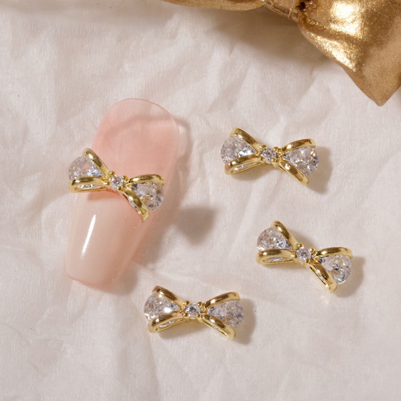 Phụ Kiện Trang Trí Móng Tay Nghệ Thuật Bằng Hợp Kim Đính Đá Zircon 3D