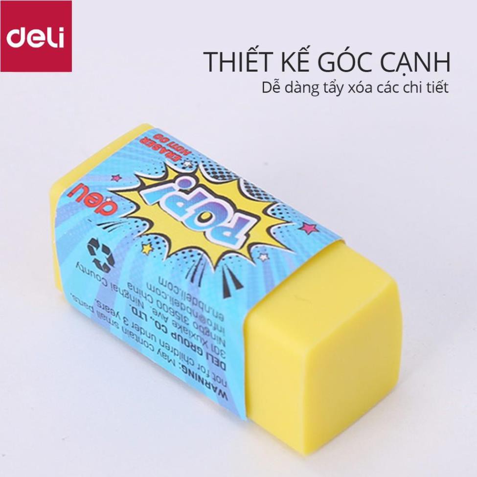 Tẩy POP 2B Deli - Hồng/Vàng/Xanh dương - 1 viên - EH01100 [Deli]