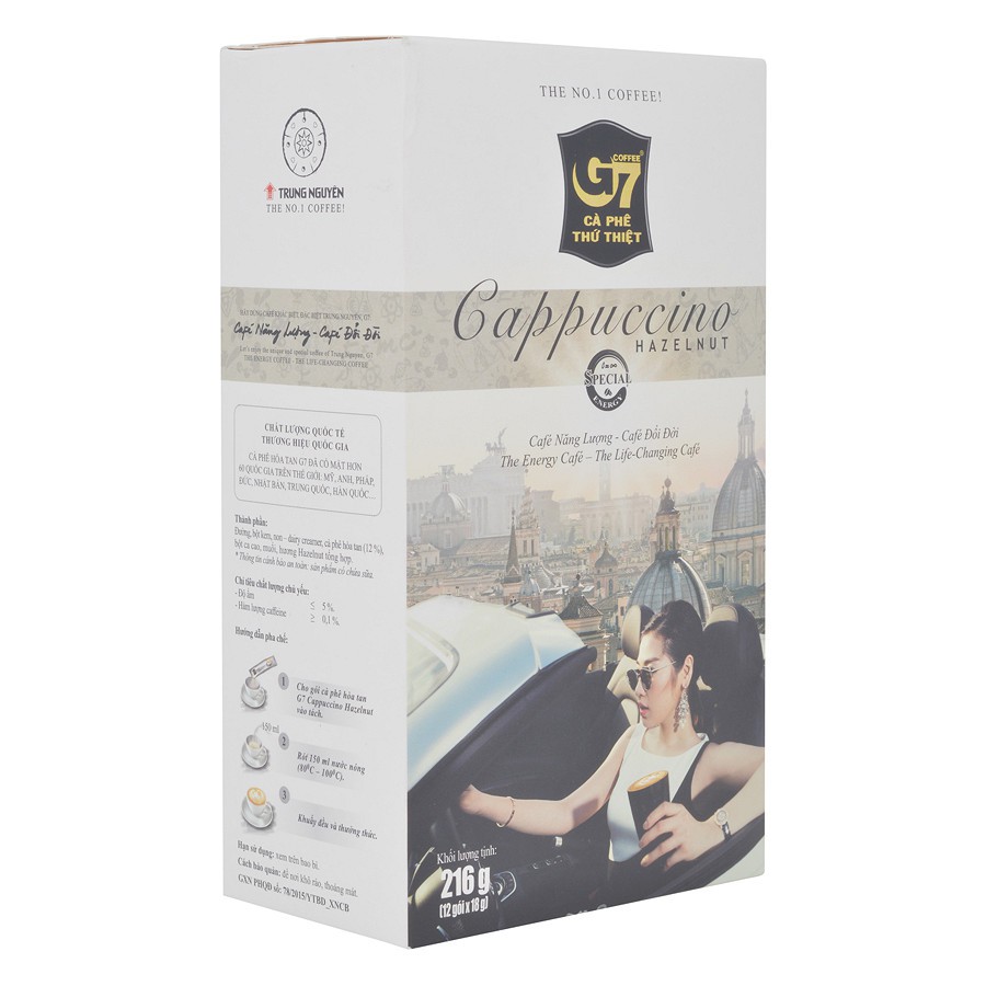 [Chính hãng] Cà phê hòa tan Trung Nguyên Cappuccino Mocha- Capuchino Hazelnut- Cappuchino Coconut - Hộp 12 gói