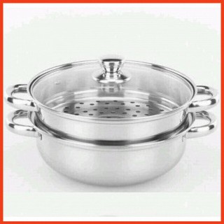 Nồi hấp inox đa năng 2 tầng nắp kính 28 cmshopmebee