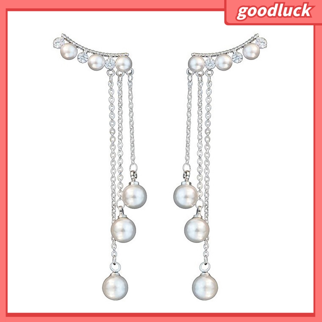 Khuyên tai dáng dài đính ngọc trai thời trang