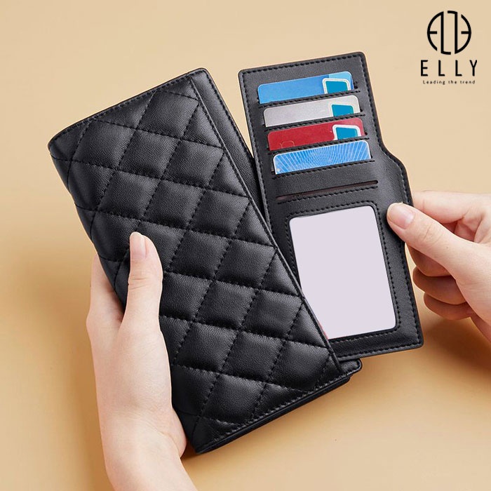 Ví nữ cầm tay thời trang cao cấp ELLY xanh , đen phong cách trẻ trung hiện đại bảo hành 3 tháng – EVH69