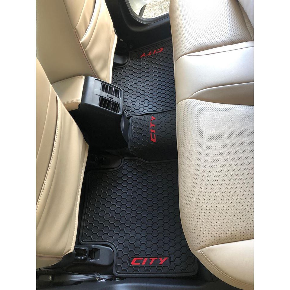 korea lót sàn xe hơi THẢM LÓT SÀN CAO SU HONDA CITY 2015-2018(Black) - cao cấp korea