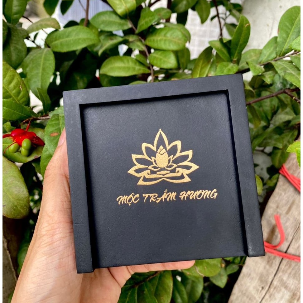 Hộp Gỗ Đen Cao Cấp Mộc Trầm Hương Đựng Vòng, Đồ Phong Thủy Sang Trọng(10x10x3cm) - Quà Tặng - Chắc Chắn - MTH JEWELRY