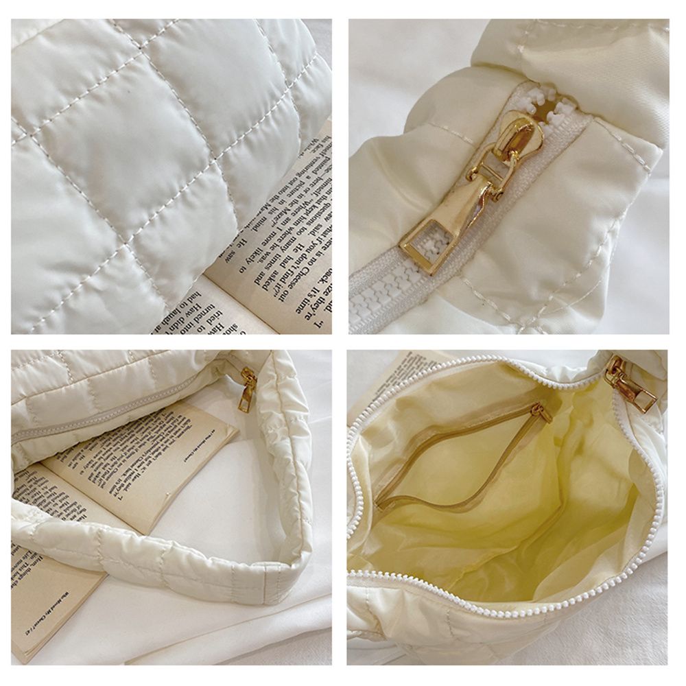 Túi tote mua sắm đeo vai kẹp nách thiết kế đám mây chần bông đệm nylon phồng màu kẹo thời trang mùa đông cho nữ