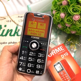 Điện thoại Forme D10 2 sim dành cho người già phím to loa to Bảo hành 12 tháng - Hàng chính hãng