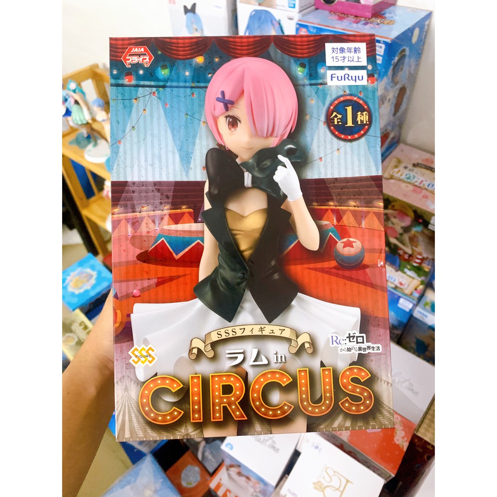Mô Hình Figure Chính Hãng Anime Re:Zero, Ram, in Circus Version, FURYU, Nhật Bản