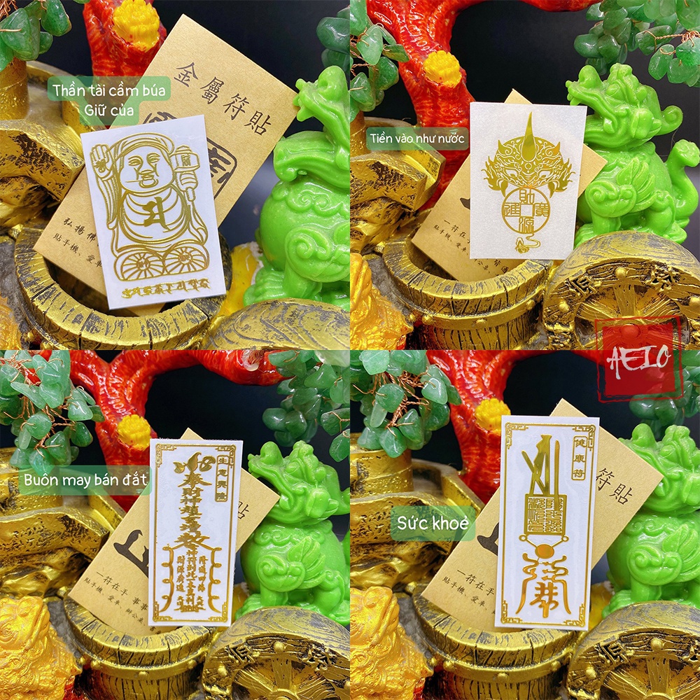 Miếng Dán Trang Trí Điện Thoại ☯ Tài Lộc Bình An May Mắn Tình Duyên Phong Thủy