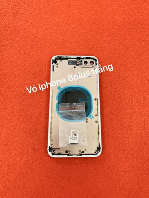 Vỏ iphone 8plus luôn khung sườn + nút linh tinh : khay sim, nút gạt rung, nút mở nguồn, nút vulme