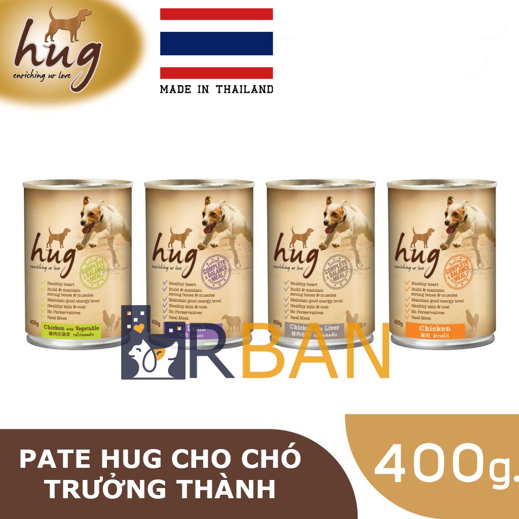 𝗨𝗿𝗯𝗮𝗻_𝗛𝘂𝗴_Pate Thái Lan cho chó trưởng thành lon lớn 400g