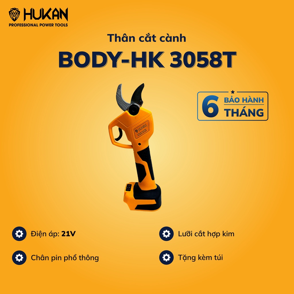 Thân máy kéo cắt cành cây dùng pin HUKAN HK-3058T Không Chổi Than.