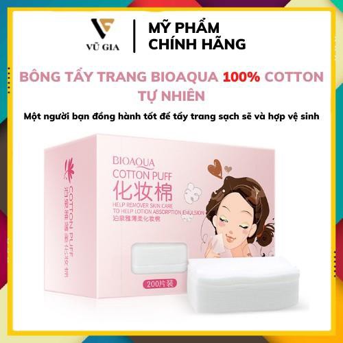 Bông Tẩy Trang Cotton Bioaqua Hộp 200 Miếng Đa Năng Mềm Mịn Thấm Hút Tốt Giúp Tẩy Trang Nhanh Sạch Tiết Kiệm Thời Gian