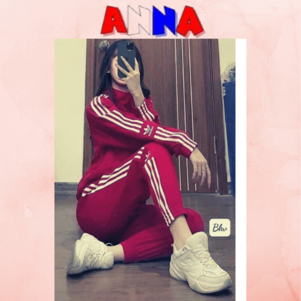 Bộ thể thao Adidas nữ sét bộ thu đông, quần bo ống chất umi dày mịn siêu đẹp  ANNA-FASHION