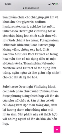 DATE 2026 - MẶT NẠ NGỦ NHÂN SÂM SULWHASOO 35ml