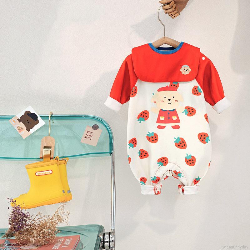 Bộ áo liền quần vải cotton mềm mại thoải mái cho bé sơ sinh