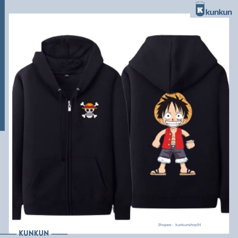 Áo Khoác Nỉ One Piece Mũ Rơm Nam Nữ Cá Tính Đủ Size