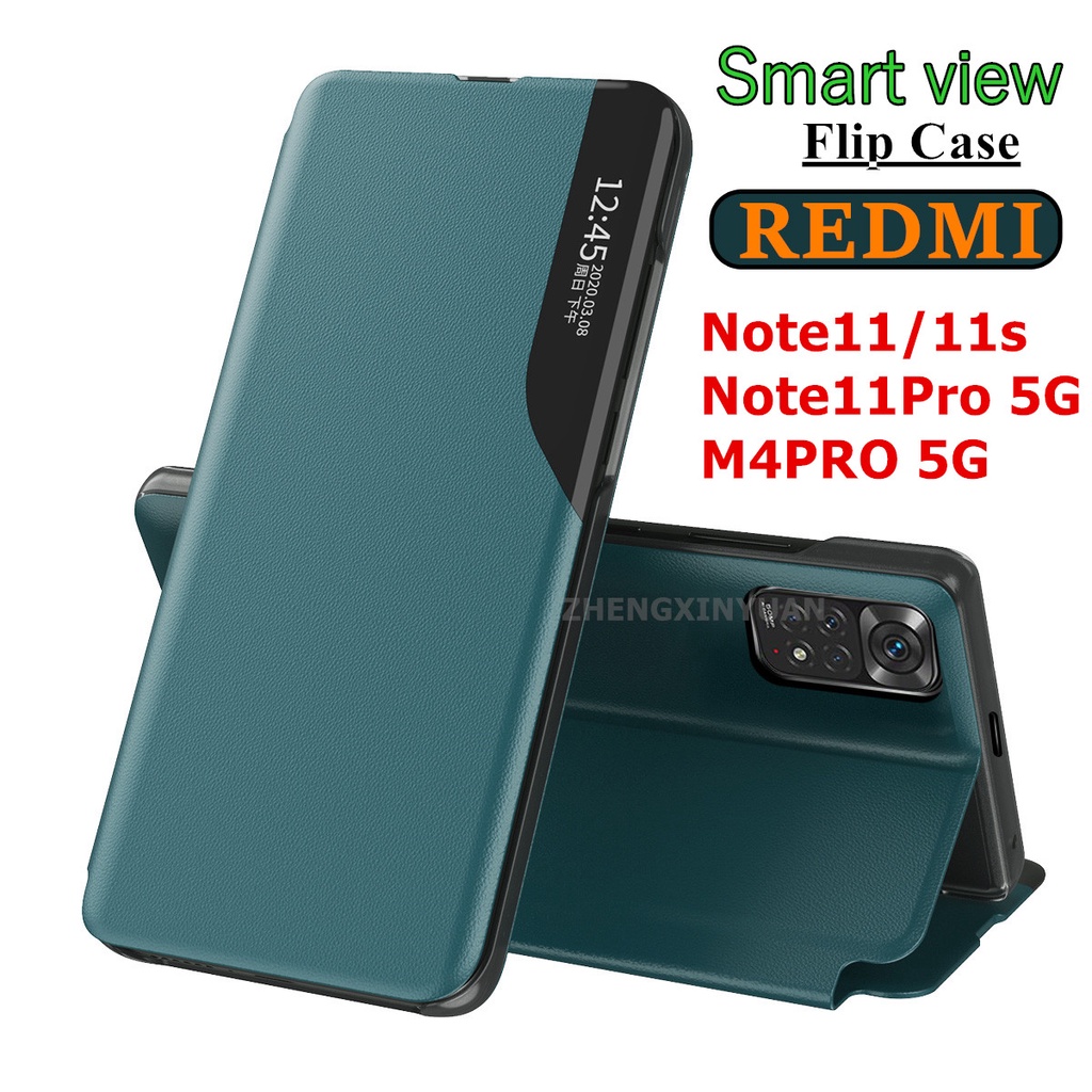 Bao Da Điện Thoại Nắp Lật Hít Nam Châm Thông Minh Có Giá Đỡ Cho Redmi Note 11 Pro+ Note11 11s M4Pro 5G 11PRO 4G