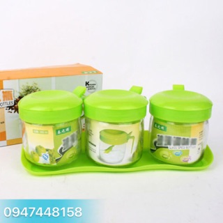Bộ 3 lọ thuỷ tinh đựng gia vị