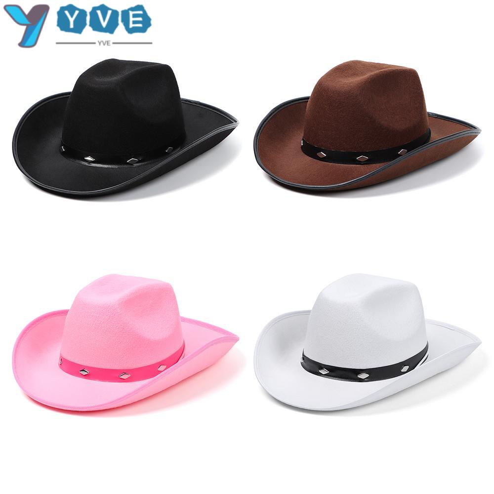 Yve Mũ Cao Bồi Đính Đinh Tán Polyester Phong Cách Phương Tây Mới Lạ