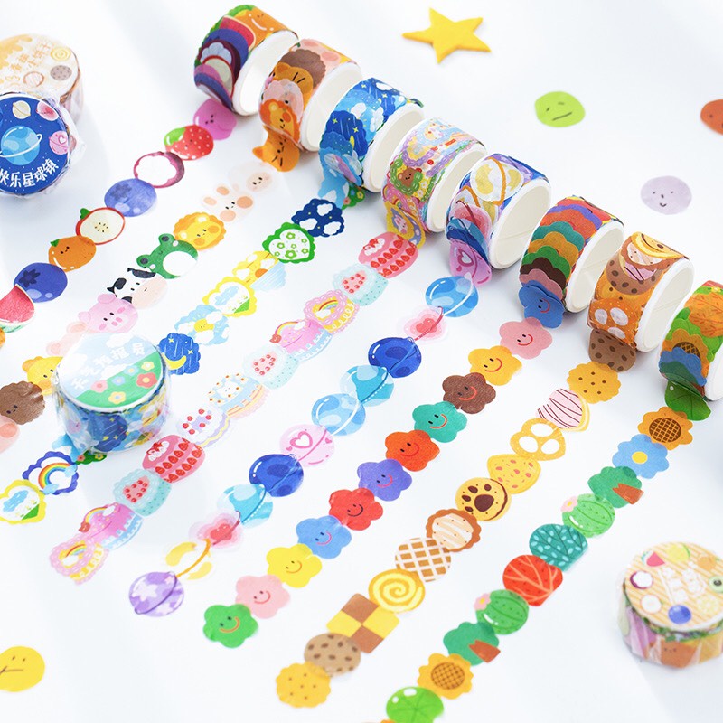 Cuộn washi 100 stickers rời