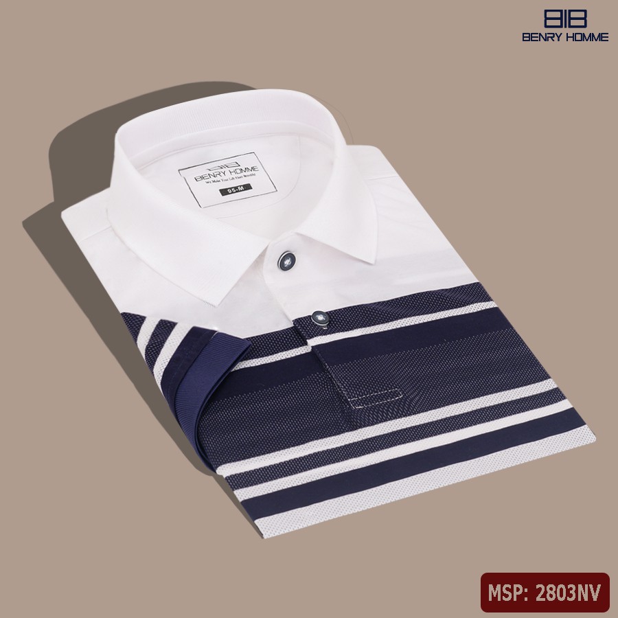 Áo Polo nam cổ bẻ Benry homme, chuẩn form, sang trọng - thanh lịch mã áo 2803NV