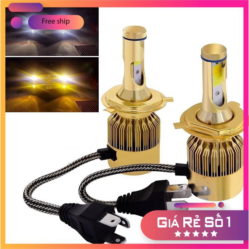 ⚡️GIÁ TỐT⚡️ Bộ Đèn LED Pha/Cos Cho Ô tô, Xe Máy 72W 8000LM 6500K Headlamp DC12v_Chân Cắm H4