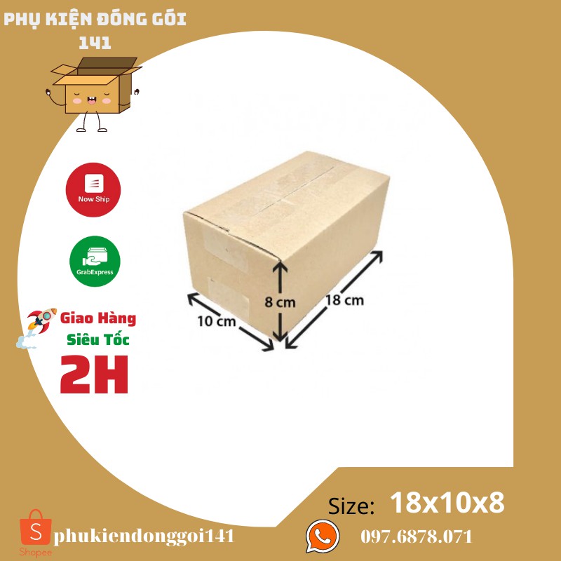 18 x 10 x 8cm Combo 50 thùng hộp carton đóng gói hàng hóa