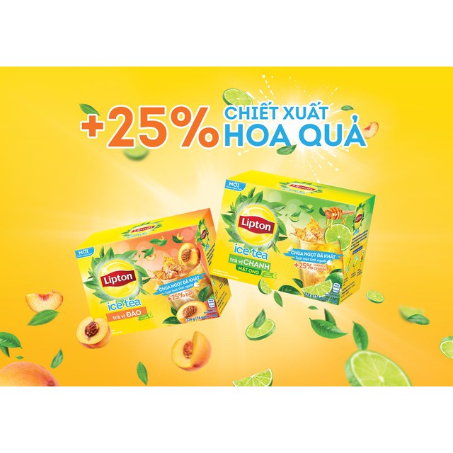 Combo 3 Hộp Trà Lipton Ice Tea gồm 2 vị Chanh Mật Ong và 1 vị Đào