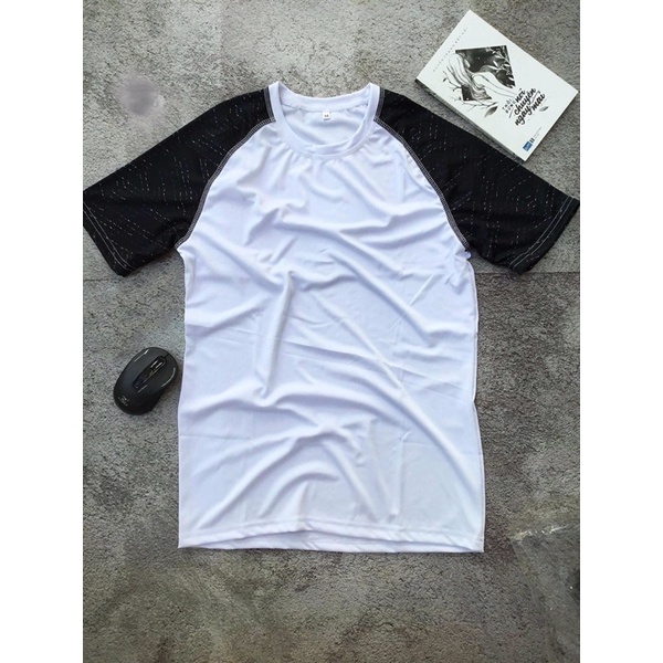 Áo thun tay phối thể thao chất thun lạnh co giãn mặc mát dễ phối đồ.