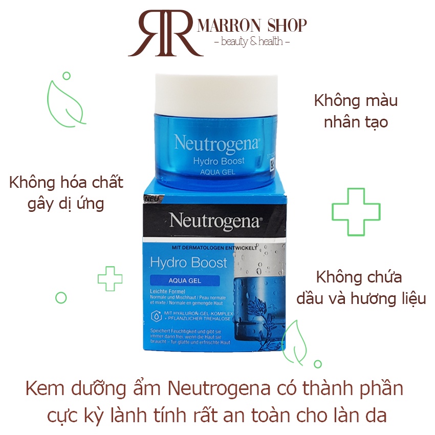 [Hàng Pháp] Kem dưỡng da dầu, kem dưỡng ẩm Neutrogena Hydro Boost Aqua Gel 50ML