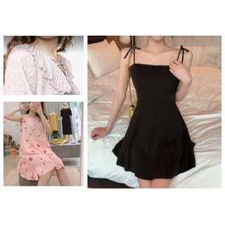 Đầm Vero moda, Đầm đen 2 dây cột nơ, Váy lanh bầu sát nách dáng suông mặc nhà mùa hè cho bà bầu