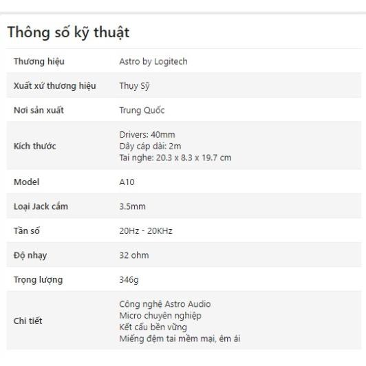 Tai nghe Logitech Astro A10 Gaming Black/Red | BigBuy360 - bigbuy360.vn