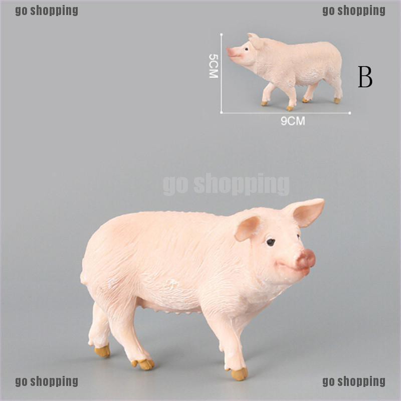 {go shopping}Simulation Animal Pig Model Toy Figurine Decor Plastic Animal Model Kids Gift
