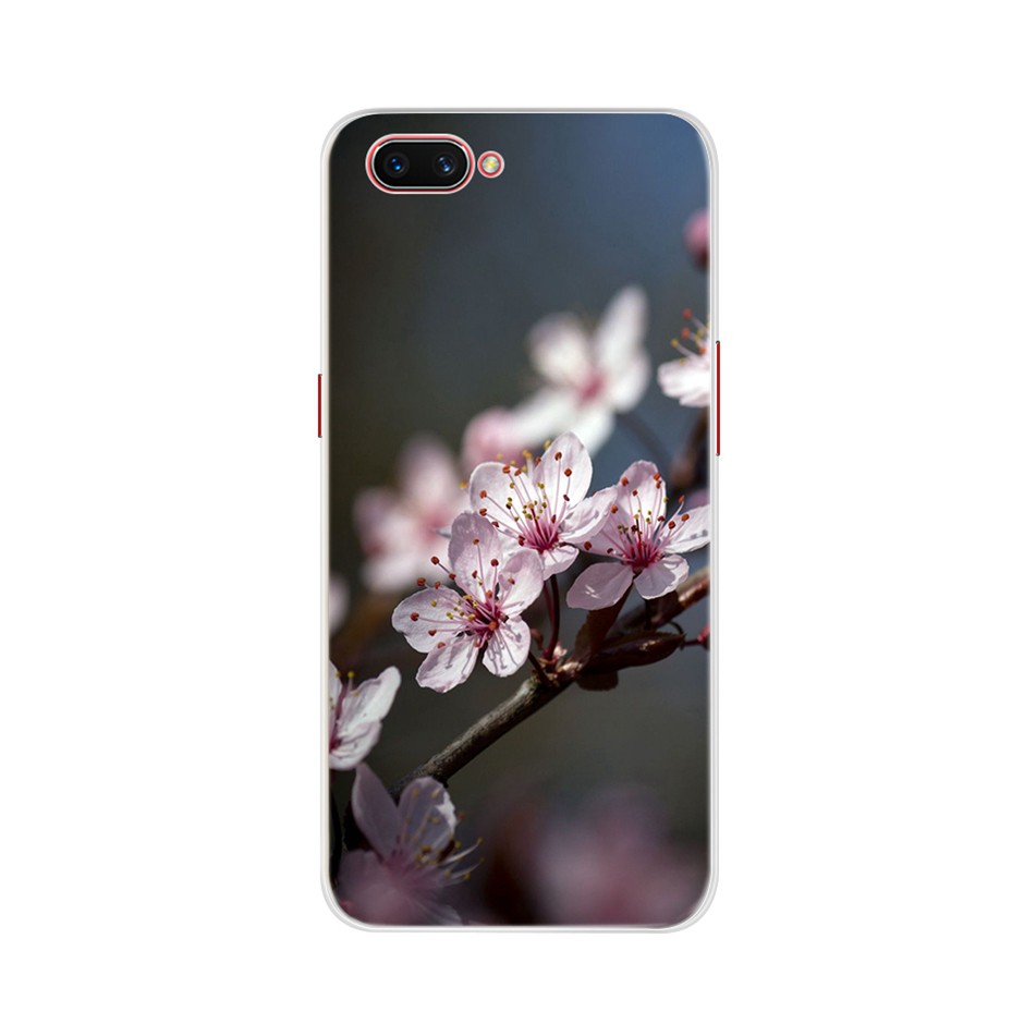 Ốp điện thoại in hoa xinh xắn cho Oppo A5 A9 2020 A5S A7 A3S A31 A52 A92 A12 Realme C1