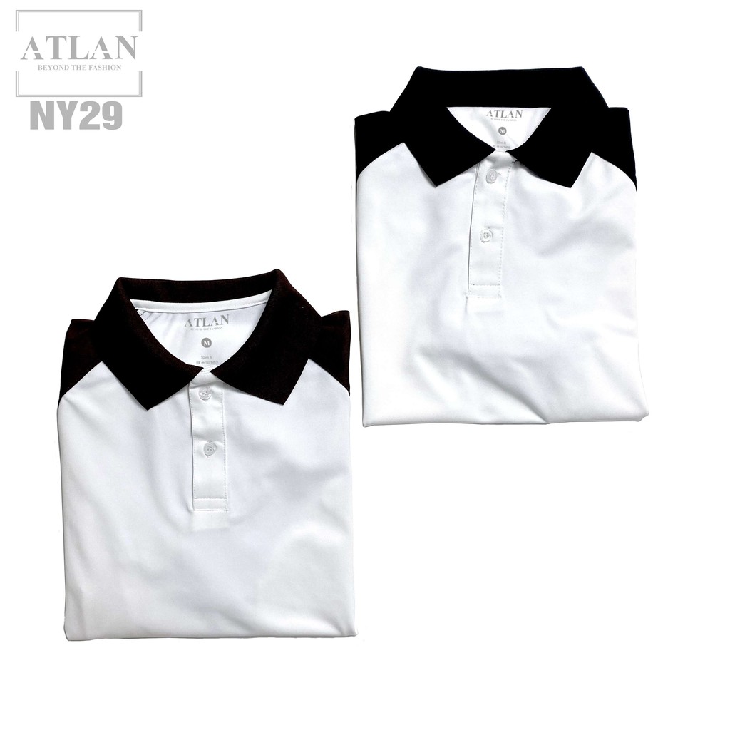 Áo Polo Nam 💖 𝘍𝘳𝘦𝘦𝘴𝘩𝘪𝘱 💖  Áo Ngắn Tay Nam Màu Trắng Phối Tay Đen - NY29 | BigBuy360 - bigbuy360.vn
