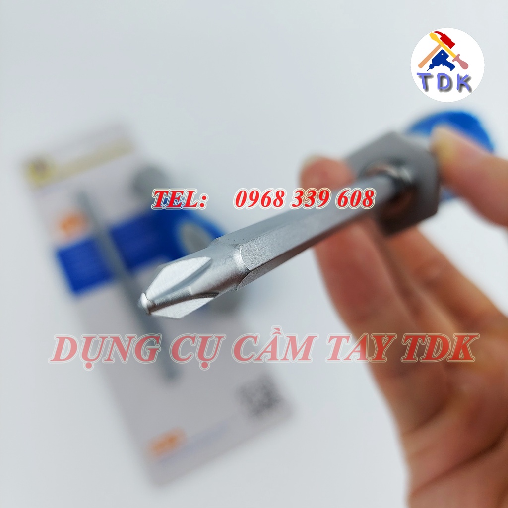 Tô vít 2 đầu +2 /-6 mm C-Mart C0041-6.3100, tua vít đổi đầu dài 100mm