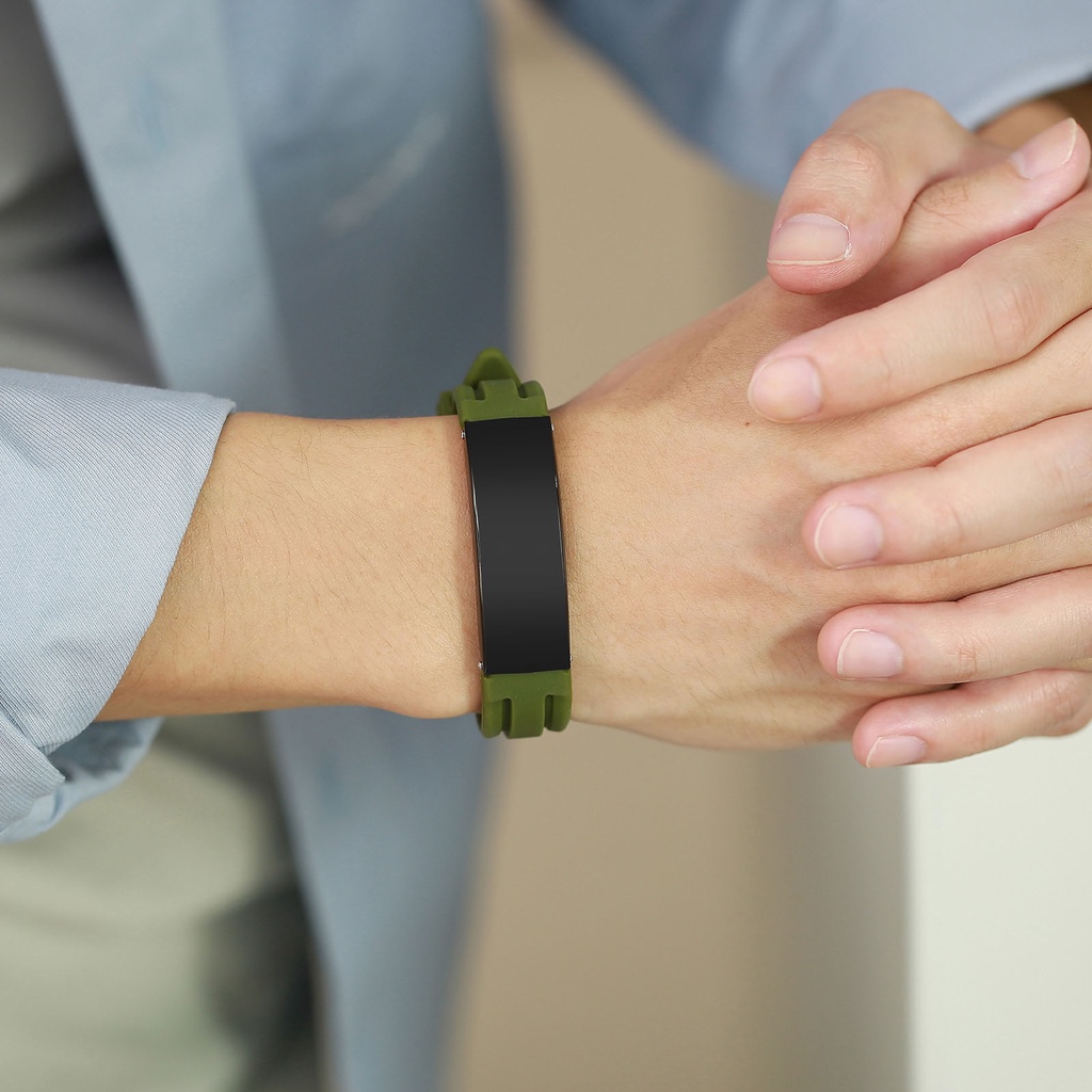 Vòng Tay Silicone Thép Không Gỉ Khắc Tên Nhãn Hiệu Vnox Cho Nam