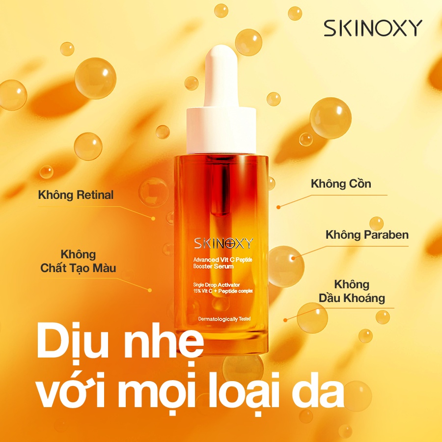 TINH CHẤT DƯỠNG DA SÁNG DA VÀ MỜ THÂM SKINOXY ADVANCED VIT C PEPTIDE BOOSTER SERUM – 9ml