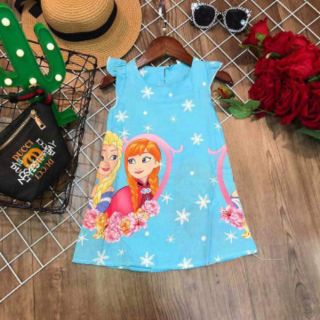 Váy lanh lụa hình elsa cho bé