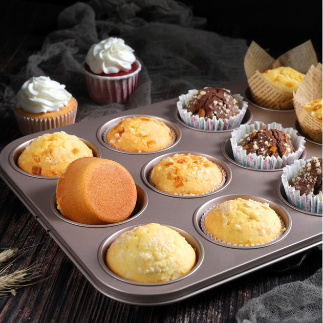 Khuôn Nướng Bánh Cupcake,Muffun Chống Dính Cao Cấp Loại 4/6/12 Ô