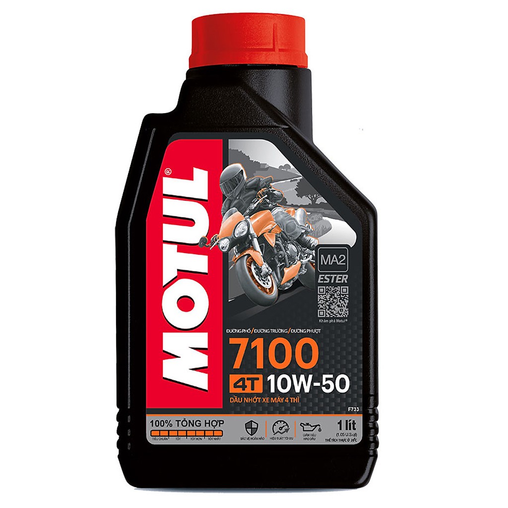 Nhớt Motul 7100 10W50 1 Lít 100% tổng hợp - Sử dụng cho xe số xe côn tay