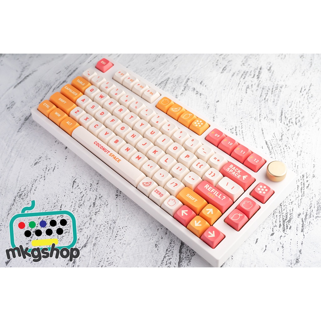 Keycap XDA Summer Fruit, nhựa PBT in nhiệt dyesub, 132 nút bàn phím cơ