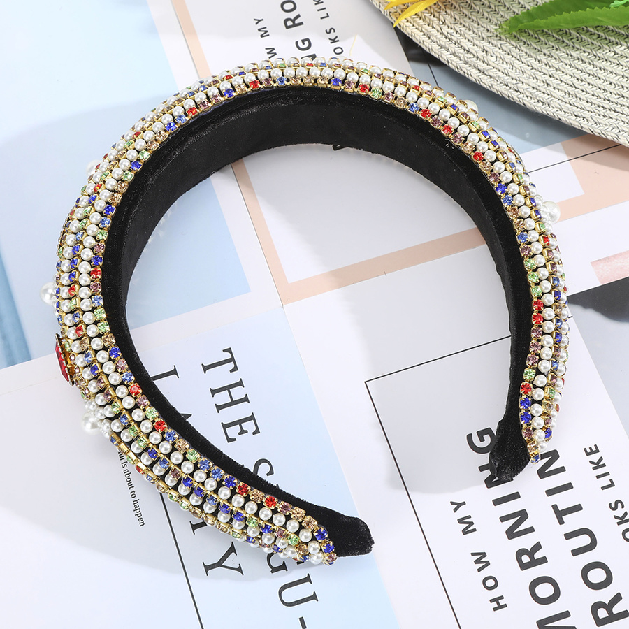 Băng Đô Cài Tóc Đính Đá Lấp Lánh Phong Cách Retro Cho Nữ