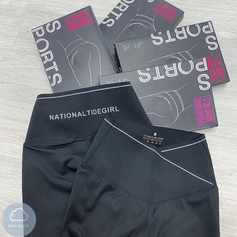 Quần legging nữ gen bụng cạp chéo thể thao siêu hot chất thun co giãn có viền | BigBuy360 - bigbuy360.vn