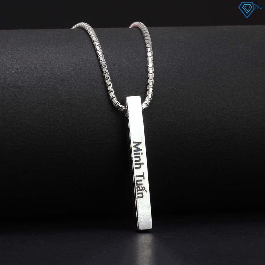 Dây chuyền bạc nam hình trụ vuông khắc tên theo yêu cầu DCA0074 - Trang Sức TNJ