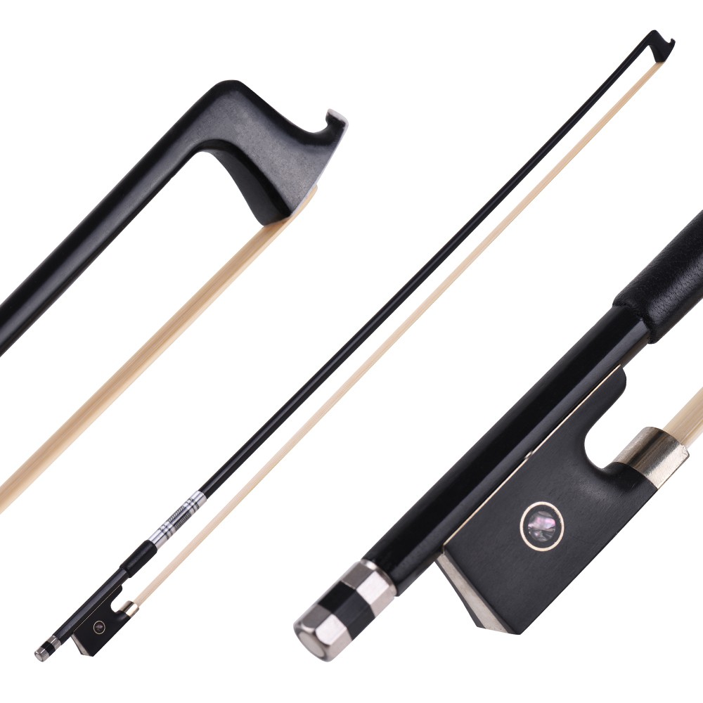 Carbon Fiber 4/4 Full Size Violin Fiddle Circle Style Bow Ebony Frog