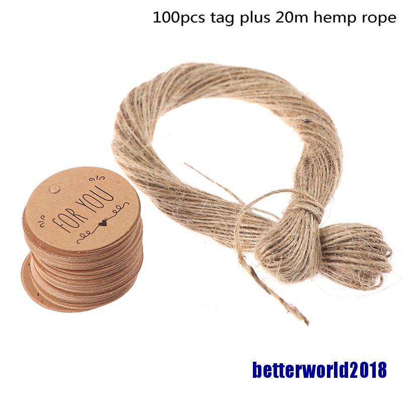 Set 100 Thẻ Giấy Kraft In Chữ Betterworld 2018 Trang Trí Quà Tặng