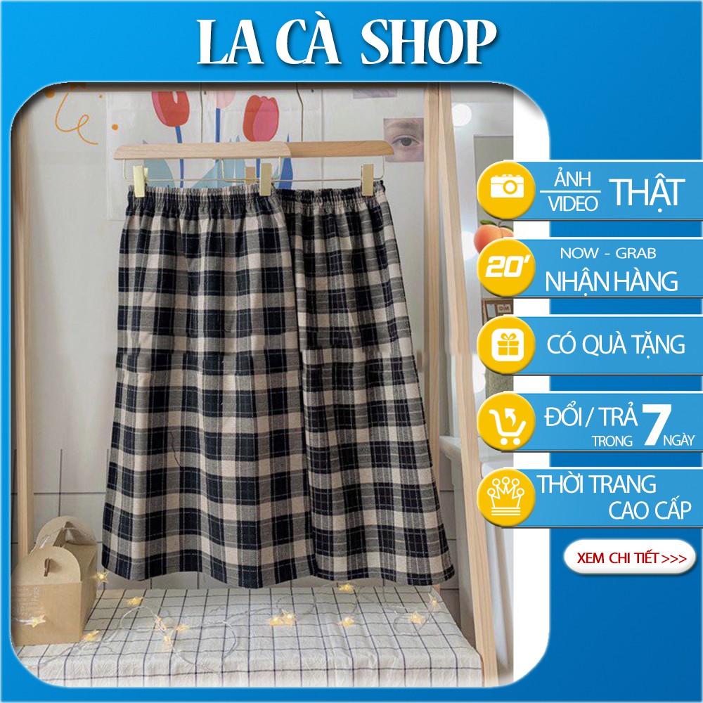Chân váy dạ kẻ cạp chun (ảnh thật shop chụp kèm video)