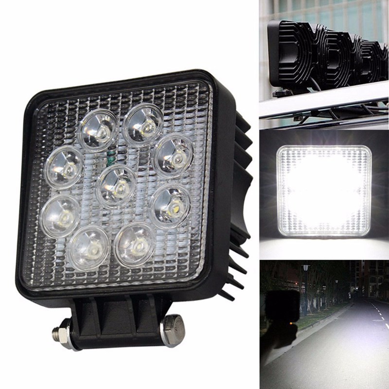 Đèn LED trợ sáng 27W 9 x 3W 12V 24V 6000K dành cho ô tô / xe tải / tàu thuyền