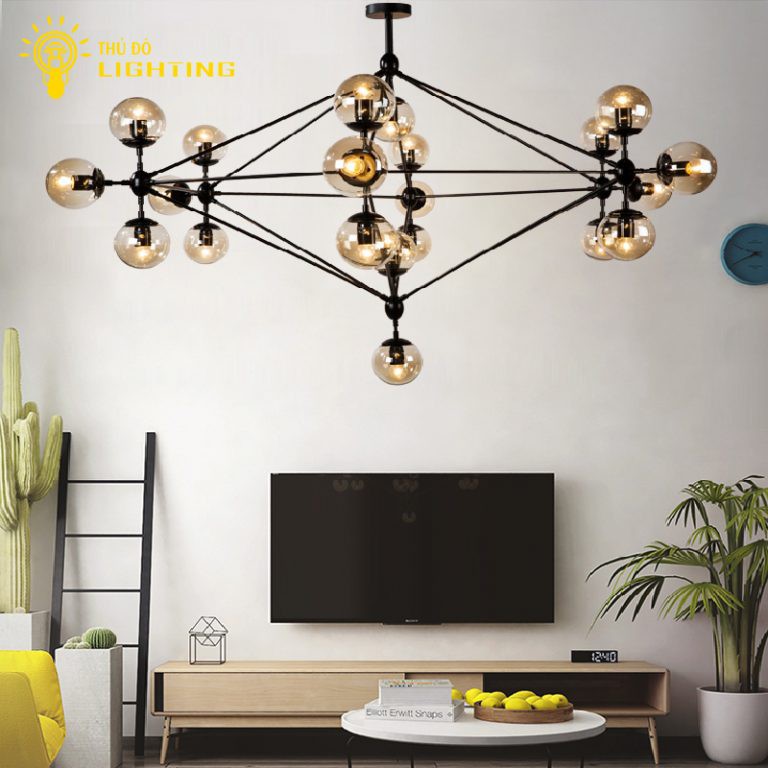 Đèn Chùm Trang Trí Phòng Khách Phòng Ngủ THỦ ĐÔ LIGHTING Phân Tử 15 Bóng Mang Phong Cách Hiện Đại Bảo Hành 12 Tháng